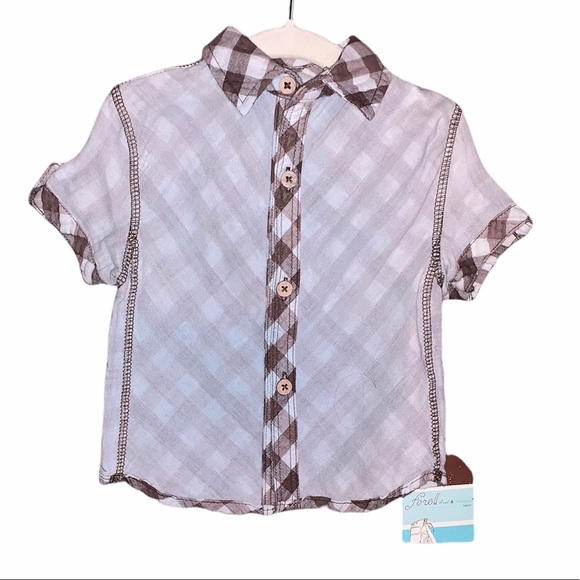 🍑3/$25🍑 Gauze Button Down Boys Shirt - Picture 1 of 13